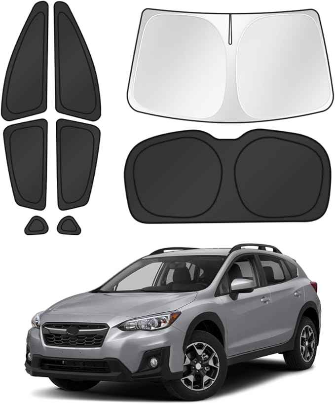 Window Shades for 2018-2023 Subaru Crosstrek Accessories Windshield Sun Shade Side Rear Window Covers Sunshade Sun Visor Shield Privacy Protection for Camping Keep Vehicle Cool Black 8PCS