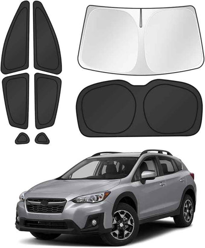 Window Shades for 2018-2023 Subaru Crosstrek Accessories Windshield Sun Shade Side Rear Window Covers Sunshade Sun Visor Shield Privacy Protection for Camping Keep Vehicle Cool Black 8PCS