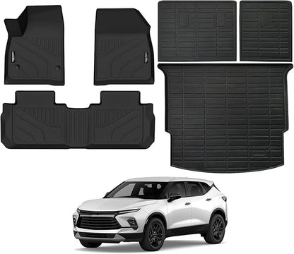 Tongama-Floor Mats for 2019-2026 Chevrolet Blazer (Not for Blazer EV Models), All Weather TPE Floor Liners and Trunk Mat and Backrest Mats Protectors for Chevy Blazer Interior Accessories