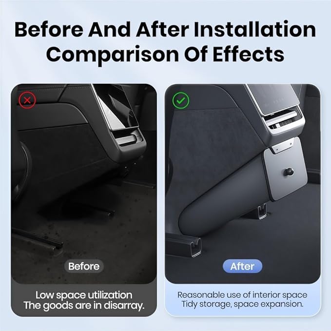 GGCLIMAX Rear Seat Trash Can Storage Box Compatible with Tesla Model 3 Y Compatible with Highland Juniper Magnetic Garbage Bin Non-Destructive Installation Dual-Purpose Interior Organizer