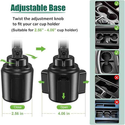 Car Cup Holder Tablet Mount for 4-13" iPad & Phone, Universal Truck Cup Tablet Mount with Adjustable Arm for iPad Pro 12.9 9.7 Air Mini, Samsung Galaxy Fold 4 3, Kindle Fire HD, iPhone etc