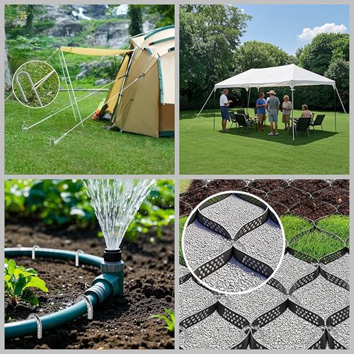 Rebar-Stakes-12-Inch J Hook Galvanized Garden Tent Stakes Heavy Duty (20 Count)