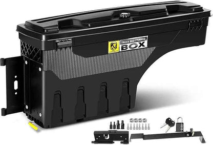 YHTAUTO Truck Bed Storage Tool Box Lockable Compatible with 2004-2012 Chevrolet Colorado GMC Canyon, Driver Side, Without Bed Rail Storage, Swing Waterproof Wheel Well Toolbox