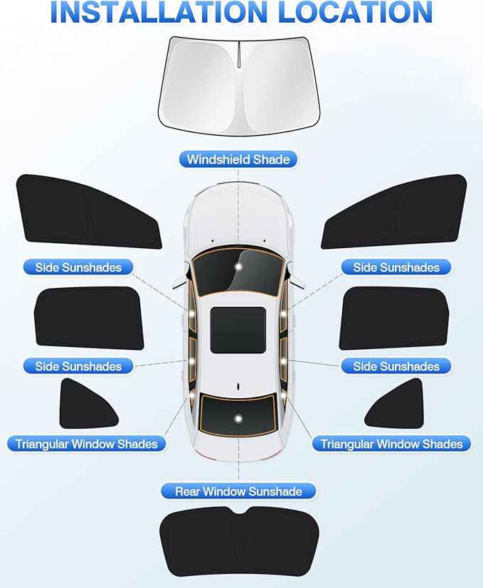 Window Shades for Honda CRV 2017-2022 CR-V Accessories Windshield Sun Shade Side Rear Window Cover Sunshade Sun Visor Shield Privacy Protection for Camping Keep Vehicle Cool Black 8PCS