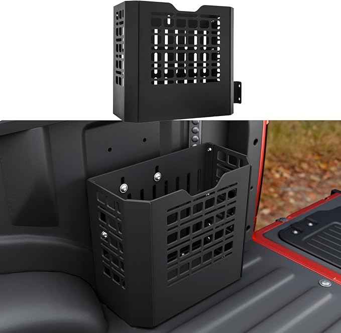 Truck Bed Storage Box Compatible with 2015-2025 Ford F150 Pickup Tool Storage Box 22L Side Bed Toolbox Right Passenger Side Heavy-Duty Carbon Steel Toolbox for 2024 F-150 Accessories