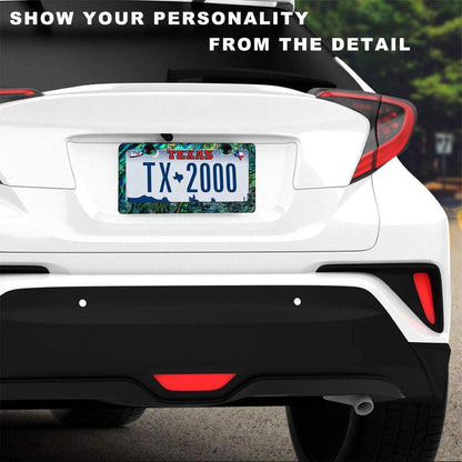 Abalone License Plate Frame-Faux Abalone Car License Plate Holder Auto Accessory Bracket Metal License Plate Frames Abalone-1Pcs