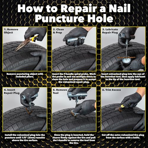 Silverback Tire Plug Repair Kit for Cars Trucks ATVs & Motorcycles