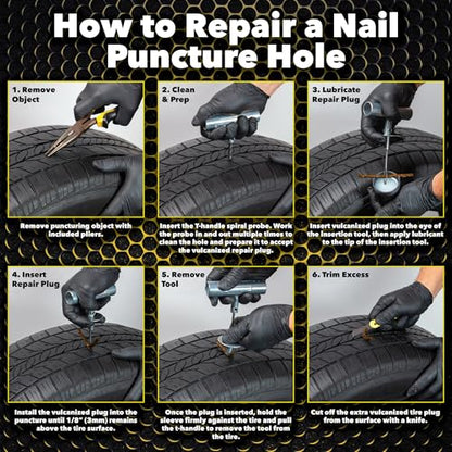 Silverback Tire Plug Repair Kit for Cars Trucks ATVs & Motorcycles