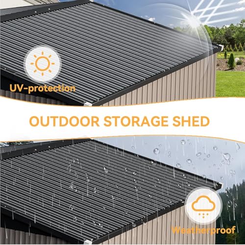 10 x 12FT Outdoor Storage Shed with Double Hinged Large Door