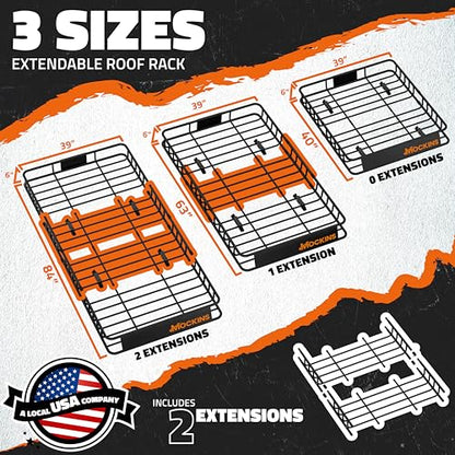 XL Extendable Roof Rack Cargo Carrier for Top of Vehicle Storage