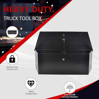 Black Steel Trailer Tongue Truck Box for Trucks Trailers RV ATV Pickup Trucks Flatbeds - 35 x 12.2 x 11.8 Inch