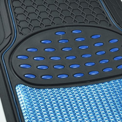 Blue All Weather Heavy Duty Universal Fit Car Floor Mats Interior Liners for Auto Van Truck SUV