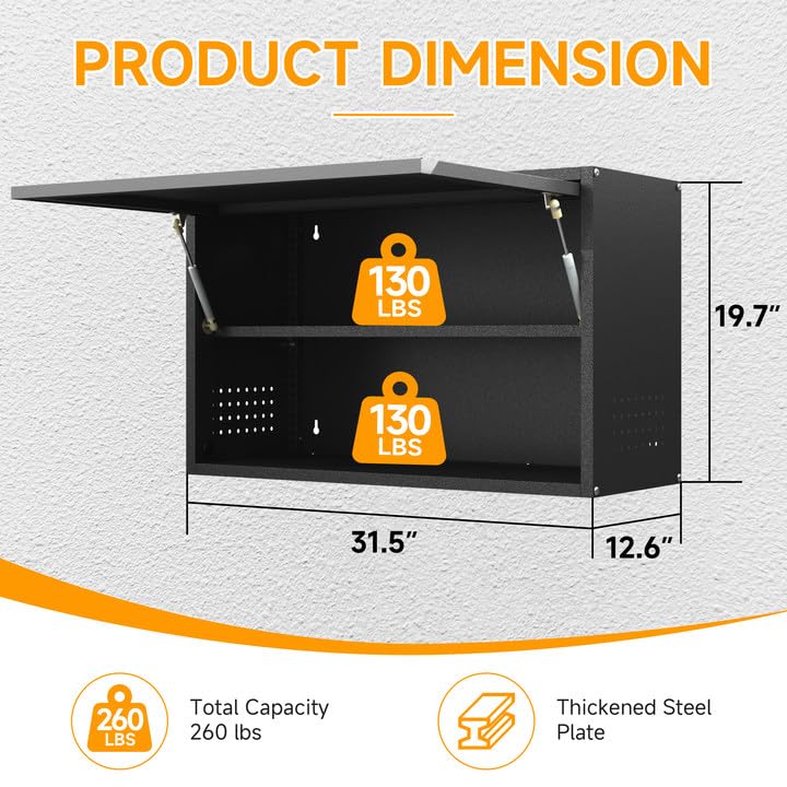 Metal Wall Cabinet with Adjustable Shelves