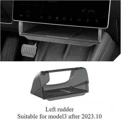 Under Screen Storage Box Compatible For Tesla Model Y/3+ Highland 2024 Central Control Hidden Storage Box Organizer Tray Car Accessories Car Center Console Dashboard Accessories(New 3 Black LHD