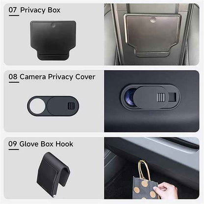 Storage Box Compatible For Tesla Model Y Juniper Accessories Center Console Trays Compatible For Tesla Model Y Juniper 2025-2026 Webcam Cover(Armtest hidden box)