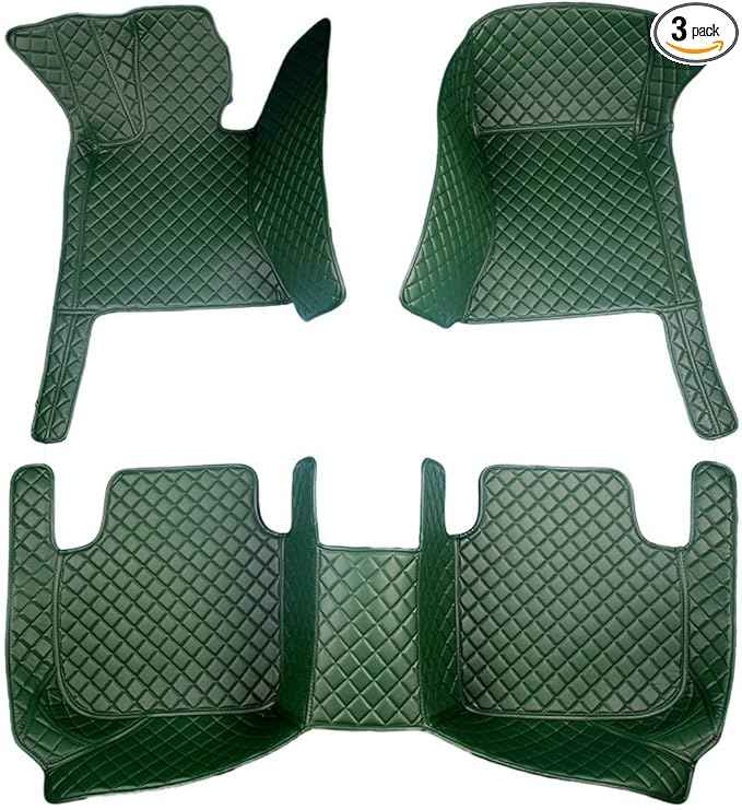 Custom 3D Leather Car Floor Mats Fit for Cars, SUVs,Sedan All-Weather Protection Anti-Slip Premium Car Mat (Green)