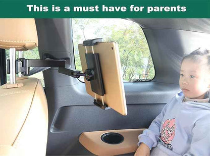Car Headrest Tablet Mount Holder for 4-13" iPad Device, Universal Kids Stretchable Backseat Tablet Stand for with iPad Pro 12.9 10.5 9.7 Air Mini, Samsung Galaxy Tab, Kindle Fire, iPhone