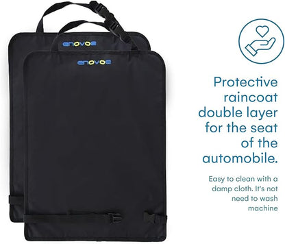 Enovoe Car Seat Protectors for Kids - 4 Pack Premium Quality Car Seat Cover Back Seat Offers Waterproof Protection from Mud and Scratches - 18" x 24" with Adjustable Straps and Games for Kids