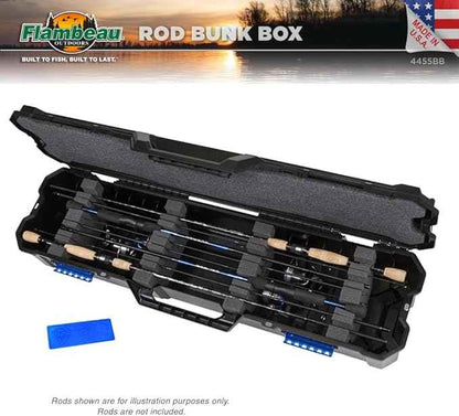 Flambeau Outdoors 4455BB Rod Bunk Box, Portable Fishing Rod Storage, Black