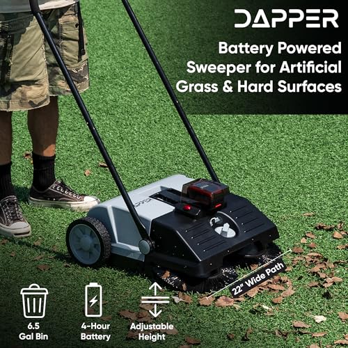 Battery Powered Artificial Grass & Hard Surface Sweeper