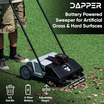 Battery Powered Artificial Grass & Hard Surface Sweeper