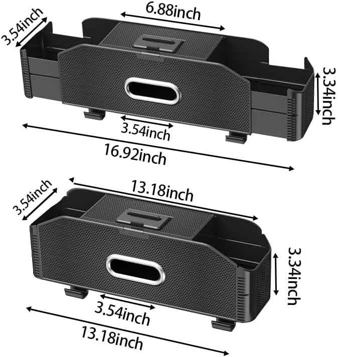 Back Seat Car Organizer,4 in 1 Multifunctional Car Back Seat Storage Box with Trash Can Drink Cup Holder Tissue Box, for Hold Phone,Snacks, Drinks, Handbag-Grid