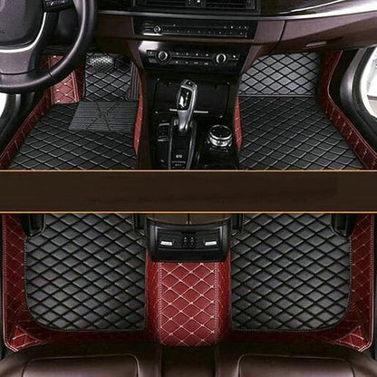 Custom Making Car Floor Mats Compatible with Audi BMW Mercedes-Benz Toyota Lexus Honda Infiniti Nissan Hyundai Kia All Models 2005-2026 (Red Wine and Black)