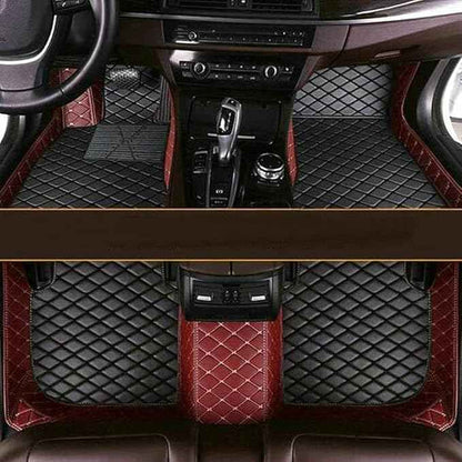 Custom Making Car Floor Mats Compatible with Audi BMW Mercedes-Benz Toyota Lexus Honda Infiniti Nissan Hyundai Kia All Models 2005-2026 (Red Wine and Black)