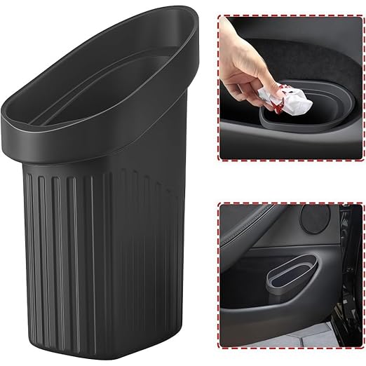 GGCLIMAX Car Organizers and Storage Compatible with Tesla Model 3/Y 2025 Car Door Trash Can Silicone Door Storage Box Garbage Can 2024 Model 3/Y Car Accessories