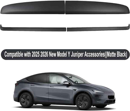 Goodangie00 4Pcs ABS Center Console Dashboard Cover Wrap Interior Accessories Compatible with 2025 2026 Tesla Model Y Juniper Accessories(Matte Black)