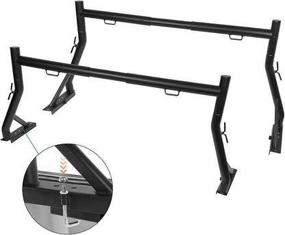 Non-Drilling Truck Rack, Heavy Duty Steel Extendable Truck Bed Ladder Rack, Fit for 52" to 71" Wide Truck Bed, 800 lb. Capacity