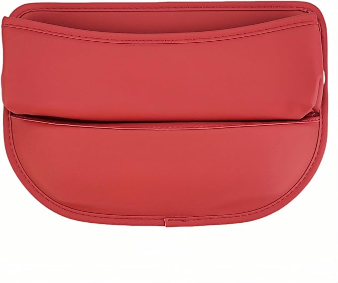Car Seat Gap Filler Organizer for Tesla Model S 2012-2015, Seat Storage Box Leather Bag Fill The Gap Car Accessories,Red