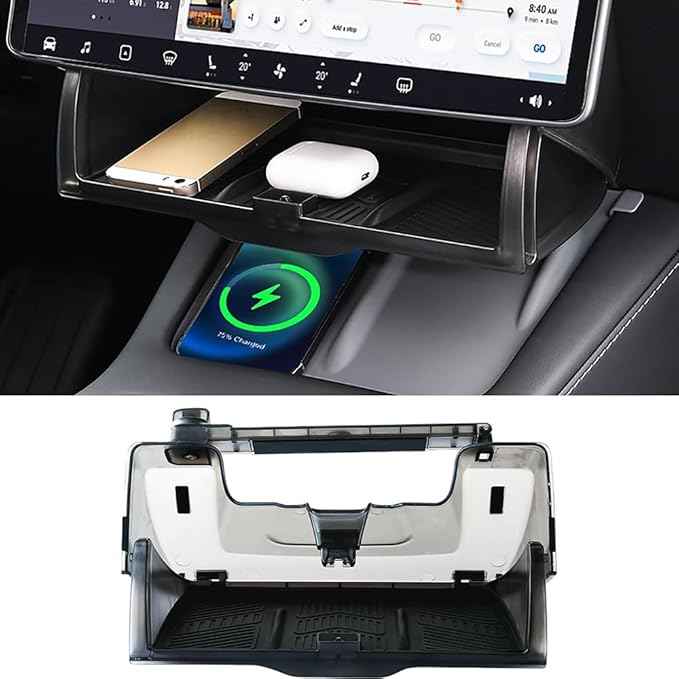 Center Console Organizer for Tesla Model Y 2020-2025 2026 (Include Model Y Juniper),Armrest Storage Box Hidden Organizer Box Removable Storage Drawer Tray Interior Accessories