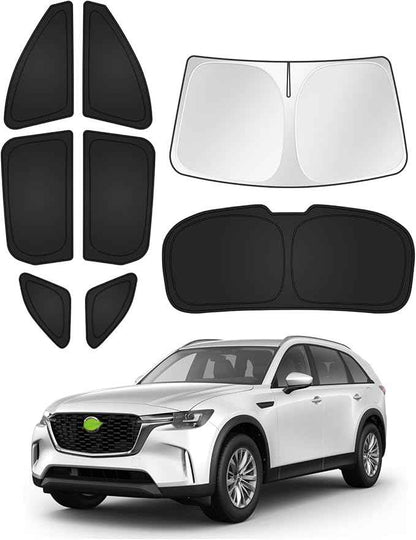 Sunshades for Mazda CX-90 2024-2025 2026 CX90 Accessories Windshield Sun Shade Side Rear Window Shade Cover Sun Visor Shield Privacy Protection Keep Vehicle Cool Black 8PCS