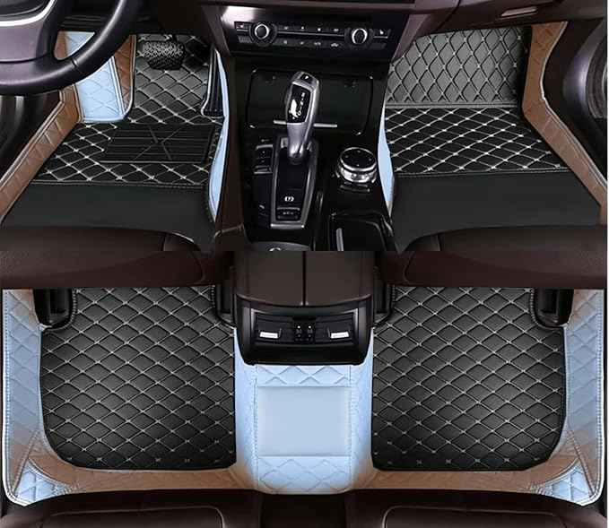 Yaruicar Custom Car Floor Mats for 2002-2026 Cadillac ATS CTS CT6 DTS Escalade Lyriq GT4 Optiq SRX SLS XT4 XT5 XT6 XTS Car Full Coverage Non-Slip Floor Liners (White Black Beige)