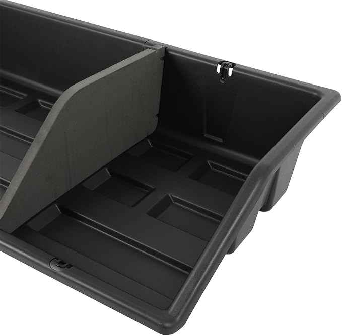 SCITOO 52" PP|Plastic Truck Bed Tool Box,Heavy Duty Crossover Storage for Most Full Size Pickups,Lockable Weatherproof Chest,Fits 52"WX10"DX10"H Truck Beds,Easy Access to Load and Unload