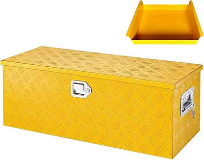 Heavy Duty Aluminum Truck Bed Tool Box 36'', Professional-Grade Storage Chest with Secure Lock, Gas Strut Lid, and Small Parts Organizer, Durable Heavy Duty Alu Tool Box for Pickup, RV, Trailer