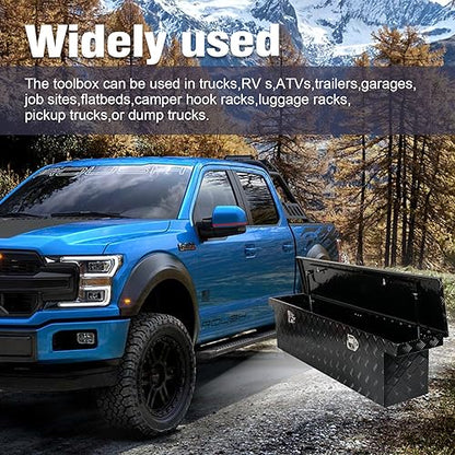 60 Inch Heavy Duty Aluminum Tool Box Wide Utility Trailer Stripes Plated