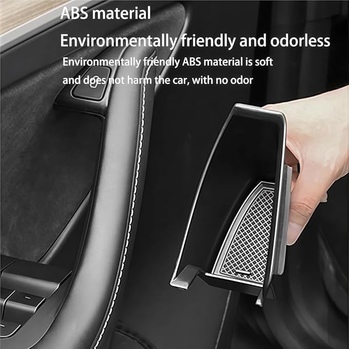 GGCLIMAX Door Handle Storage Box Compatible with Tesla Model 3/Y Front and Rear Door Organizer ABS Small Items Storing Container Car Interior Armrest Box Storage Accessories(A 2Pcs)