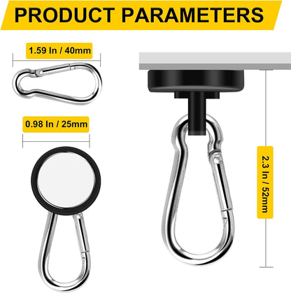 DIYMAG Black Magnetic Hooks,70LBS Strong Heavy Duty Neodymium Magnet Magnetics Hook for Hanging at Home, Office Locker, Workplace, Refrigerator, Cruise Ship or Travel, 15Pack