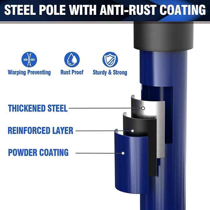 3-H Truck Cargo Bar, 43"-77" Adjustable Support Pole All Metal,Cabinet Jack,Truck Bed Divider with Self-Locking Spring Ratchet - Load Lock Bar for Vans, SUVs & Trucks,Dark Blue,4pc