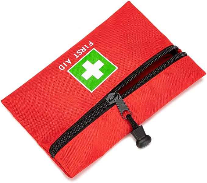Red Emergency Bag First Aid Bag Small Empty Travel Rescue Bag Pouch First Responder Storage Medicine Pocket Bag for Car Home Office Kitchen (8.3x5.5" 12pcs green print)