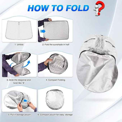 Windshield Sun Shade for 2019-2024 2025 Toyota RAV4 Accessories Thicken 6-Layer Foldable Front Window Sunshade Cover Sun Visor Protector Block UV Rays Keep Vehicle Cool