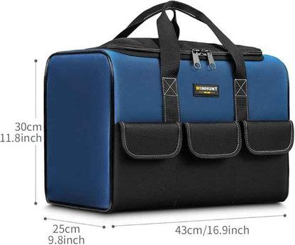 Large Tool Bag, 1680 Denier with 5 Exterior Pockets Electrician Tool Bag, Ideal for DIY Enthusiasts and Craftsmen Tool Bags for Men Heavy Duty, Blue