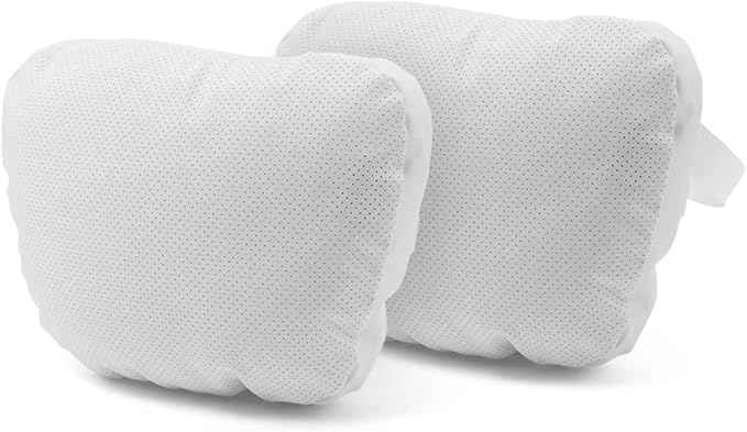 TPARTS Leather Headrest Neck Pillow for Tesla Model Y/X/3/S (Includes Model Y Juniper 2026 2025 & Model 3 Highland 2024-2026) Interior Accessories Car Neck Pillow for Traveling (Set of 2 White)