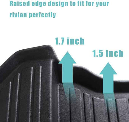 BestEvMod for Rivian R1T R1S All-Weather Front Trunk Mat TPE Material Rubber Cargo Liner Compatible with Rivian R1T R1S 2022 2023 2024 Accessories (Lower Layer)