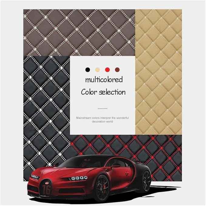 Car Floor Mat Fit 99% Sedans Sports Cars Luxury Custom Car Mats for SUV Women Leather Automotive Floor Mats All Weather Car Mats Diamond Floor Mats for Trucks (3D Luxury Pure red)