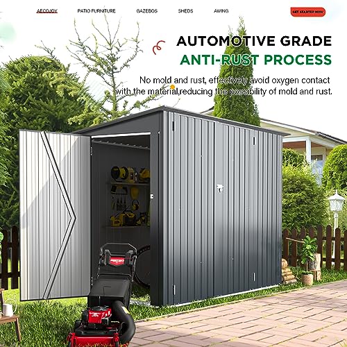 4' x 7' Waterproof Metal Lean to Bike Storage Shed