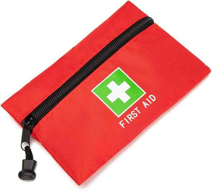Red Emergency Bag - First Aid Travel Rescue Pouch for Car, Home, Office, Kitchen, Outdoors - Green Print (8.3x5.5, 4pcs)