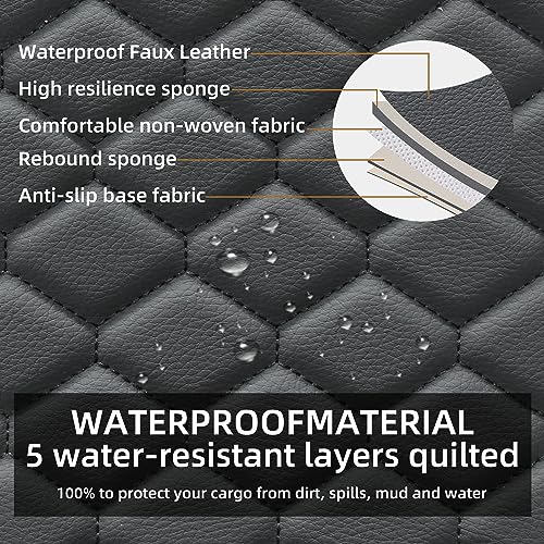 Car Seat Cover Full Set Leather Waterproof Front Rear Black